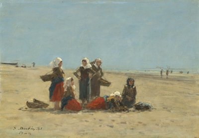 Frauen am Strand von Berck, 1881 von Eugene Louis Boudin